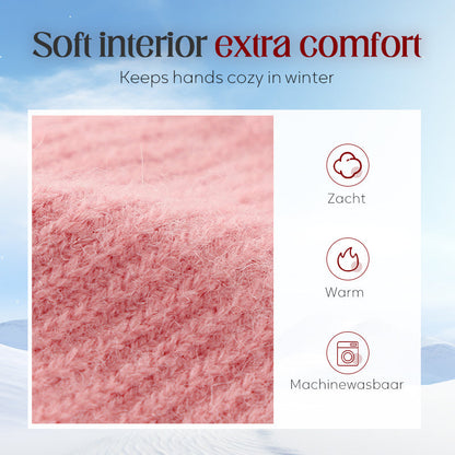 Varma termiska stickade handskar med pekskär