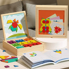 🎁Tidig julrea 50% RABATT🔥Magnetiskt träpussel med mönsterblock🧩