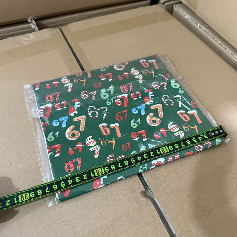 Roligt Julklappspapper med Siffermönster