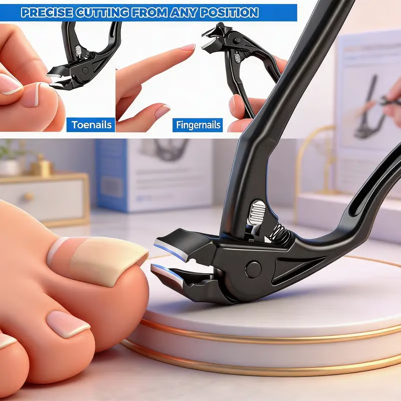 ✨🔥Böjd nagelklippare i rostfritt stål – Ergonomisk och enkel för seniorer