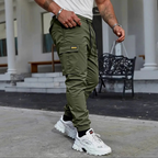 👖50 % RABATT🏃 Arbetsbyxor i fleece | Dragsko i midjan · Slitstarkt polyester · Avsmalnande ben · Flera fickor