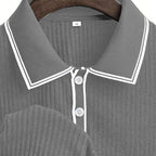 👕 50% RABATT NU! 🌞 Sommar Casual Kortärmad Pikétröja – Andningsbart tyg, klassisk passform och perfekt för vardagsbruk 🏠