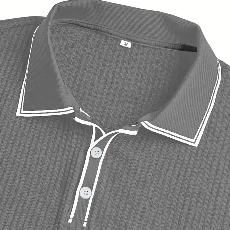 👕 50% RABATT NU! 🌞 Sommar Casual Kortärmad Pikétröja – Andningsbart tyg, klassisk passform och perfekt för vardagsbruk 🏠