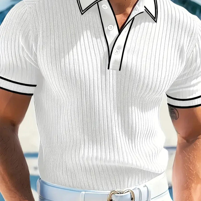 👕 50% RABATT NU! 🌞 Sommar Casual Kortärmad Pikétröja – Andningsbart tyg, klassisk passform och perfekt för vardagsbruk 🏠