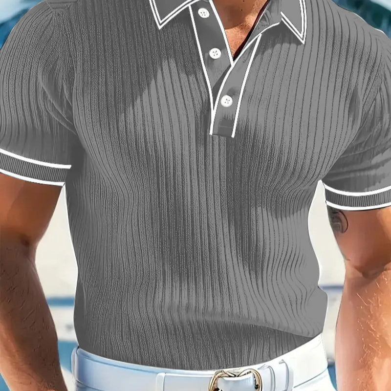 👕 50% RABATT NU! 🌞 Sommar Casual Kortärmad Pikétröja – Andningsbart tyg, klassisk passform och perfekt för vardagsbruk 🏠