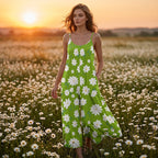 📢Sommarrea!!⏰Damjumpsuit med blommönster och vida ben