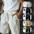 (S-3XL)🌿Herrshorts i bomull och linne med elastisk dragsko