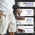 (S-3XL)🌿Herrshorts i bomull och linne med elastisk dragsko