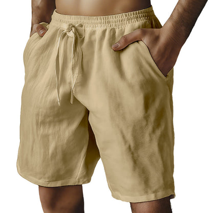 (S-3XL)🌿Herrshorts i bomull och linne med elastisk dragsko