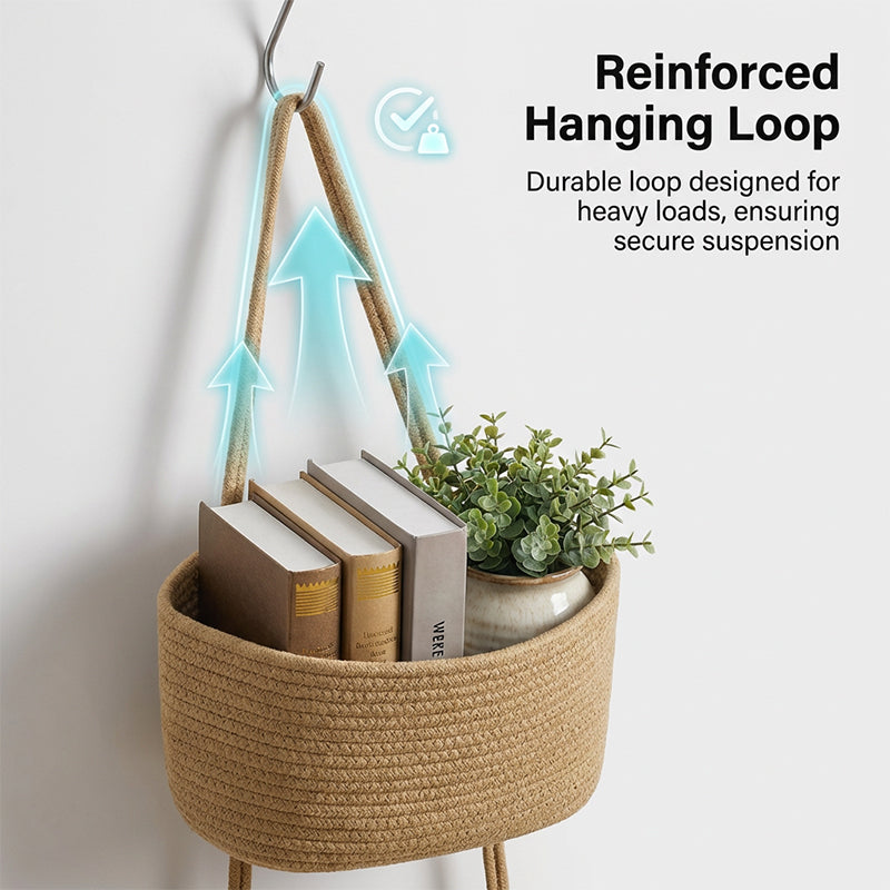 🧺 TIDBEGRÄNSAD 50% RABATT! ✨ Vägghängande förvaringsorganisatör – 3 nivåer, bohemisk stil, platsbesparande 🏡