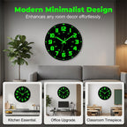 🕐 ENDAST TILLFÄLLIGT: 50% RABATT! ✨ Lysande Väggklocka – Tyst, 12 tum, Synlig dag och natt 🌙