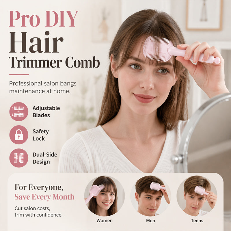 💇 TIDSBEGRÄNSAT 50% RABATT! Justerbar DIY-hårtunningskam, dubbelsidigt säkert hårstylingverktyg för hemmet