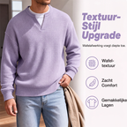 🔥 Nyheter – 50% RABATT ✨ Herr Våffel-T-shirt med Skiktat Design – Bekväm Passform & Modern Casual Look 👕