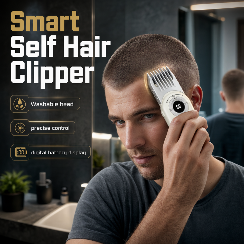 ✂️ Spara 50 % nu! Tvättbar hårtrimmer med vridreglage – sladdlös, med digital display, justerbar klipplängd och uppladdningsbart batteri för hemmabruk.