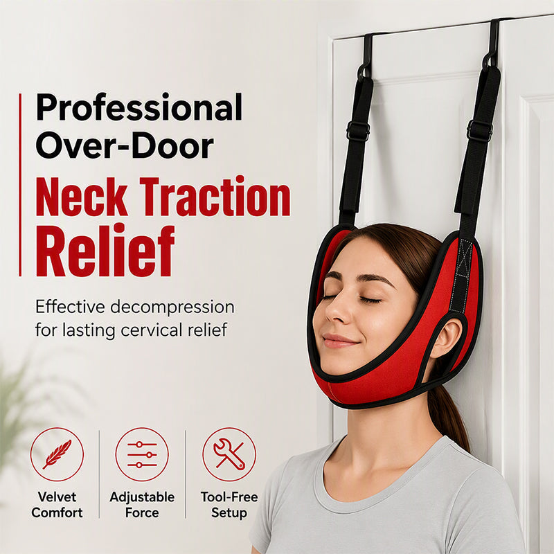 🧘 BEGRÄNSAD TID: 50 % RABATT! 💆 Nacksträckningsapparat för montering på dörren till lindring av nacksmärtor – enkel installation, skonsam lindring, lämplig för hemmabruk ✨