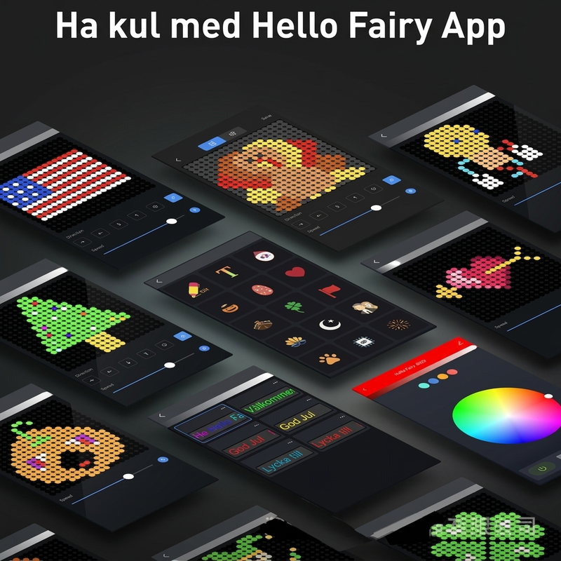 🌈 Smart LED-ljusslinga – app + fjärrkontroll, musiksynk, vattentät PVC. Anpassa färger och mönster för fest och trädgård! ✨🎶