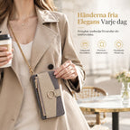 📱 50% RABATT! ✨ Lyxigt plånboksfodral i crossbody-stil för telefonen med kortfack & stödfunktion 👛