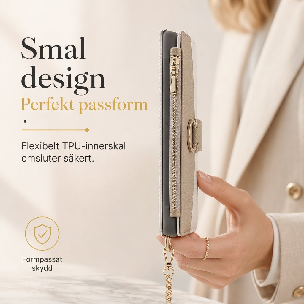 📱 50% RABATT! ✨ Lyxigt plånboksfodral i crossbody-stil för telefonen med kortfack & stödfunktion 👛