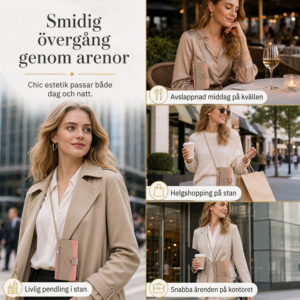 📱 50% RABATT! ✨ Lyxigt plånboksfodral i crossbody-stil för telefonen med kortfack & stödfunktion 👛