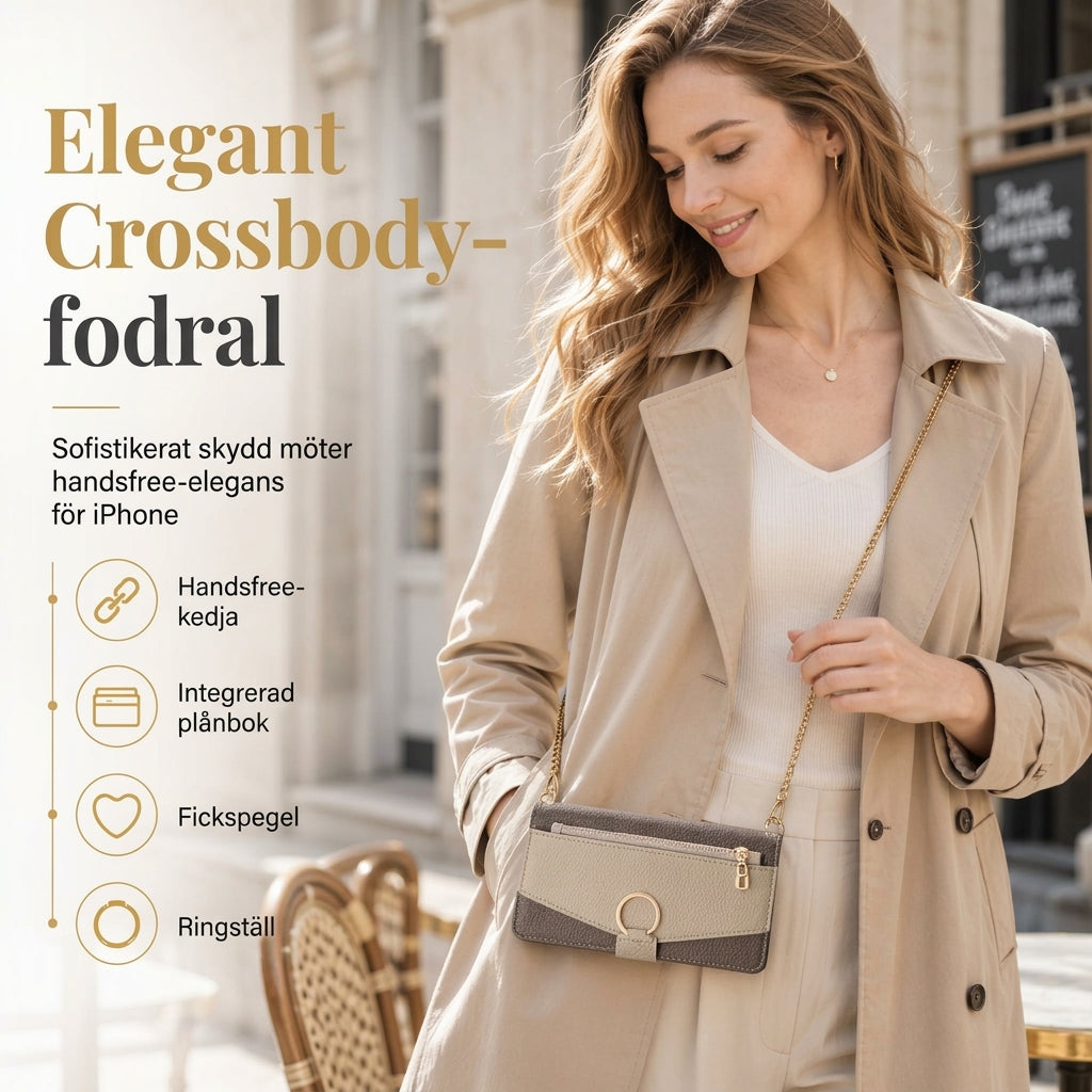 📱 50% RABATT! ✨ Lyxigt plånboksfodral i crossbody-stil för telefonen med kortfack & stödfunktion 👛