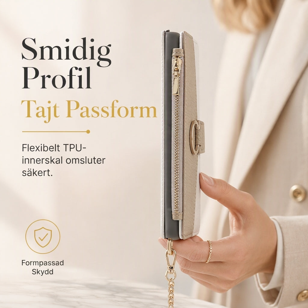 📱 50% RABATT! ✨ Lyxigt plånboksfodral i crossbody-stil för telefonen med kortfack & stödfunktion 👛